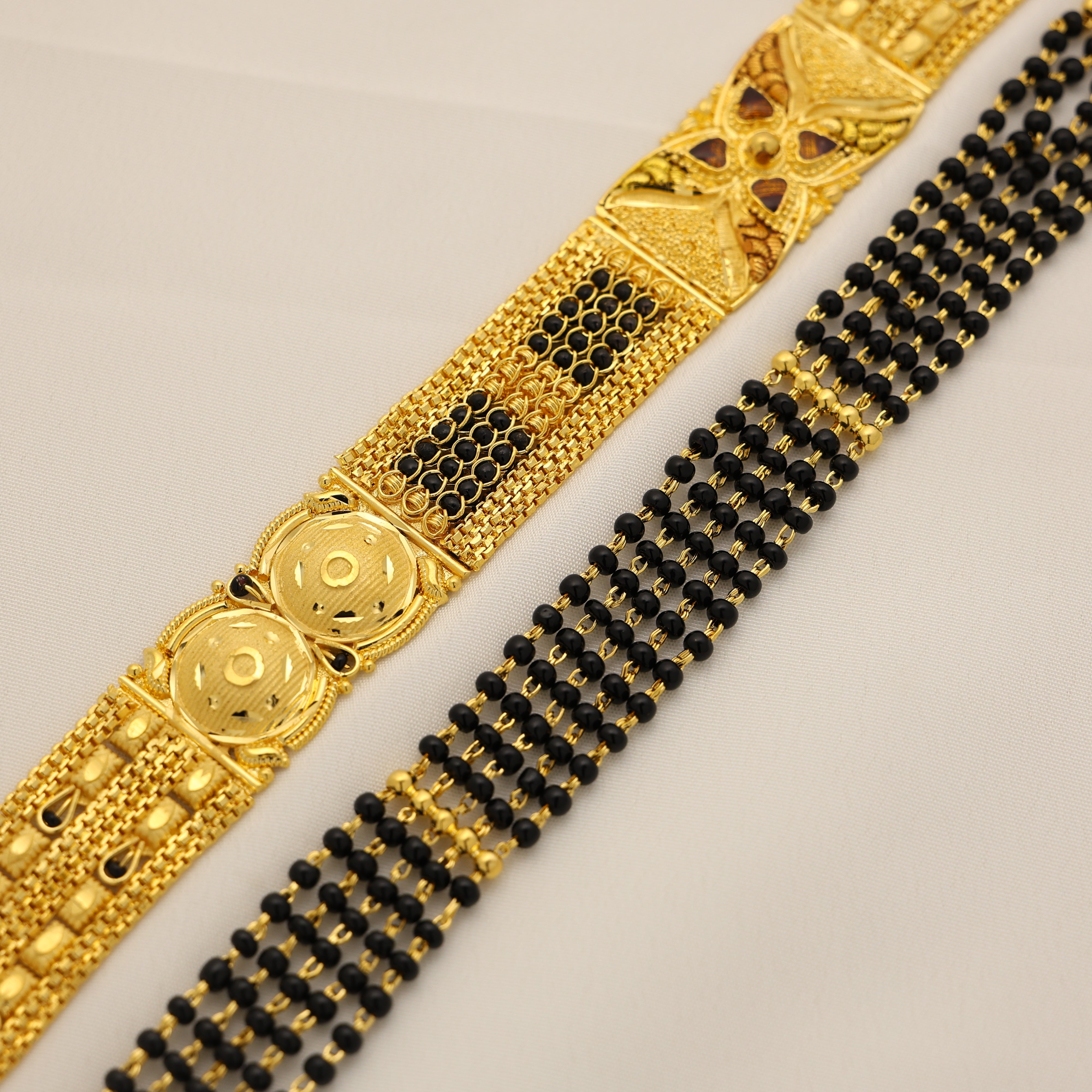 24KT Gold Plated Premium Golden Mangalsutra | Classic Design – Handa ...