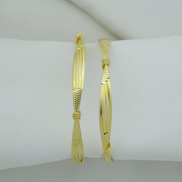 Stylish CNC Cut Gold Bangles with Knot Design – Daily Wear & Party Wear