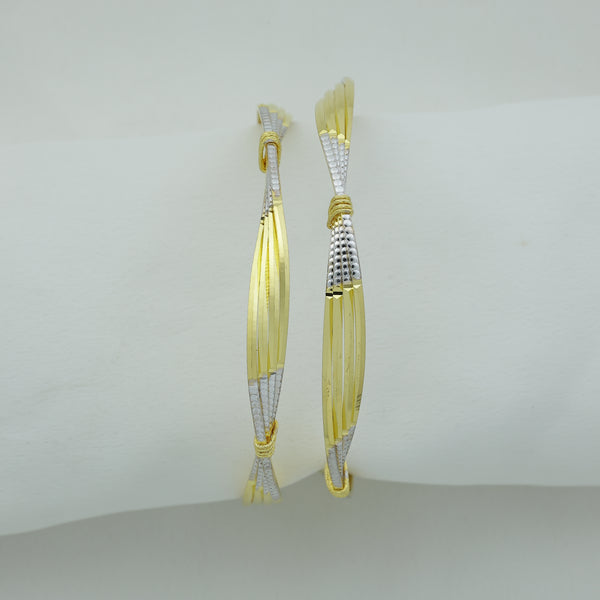 Designer CNC Cut Multi-Line Bangles with Knot Detail (2 Pcs)