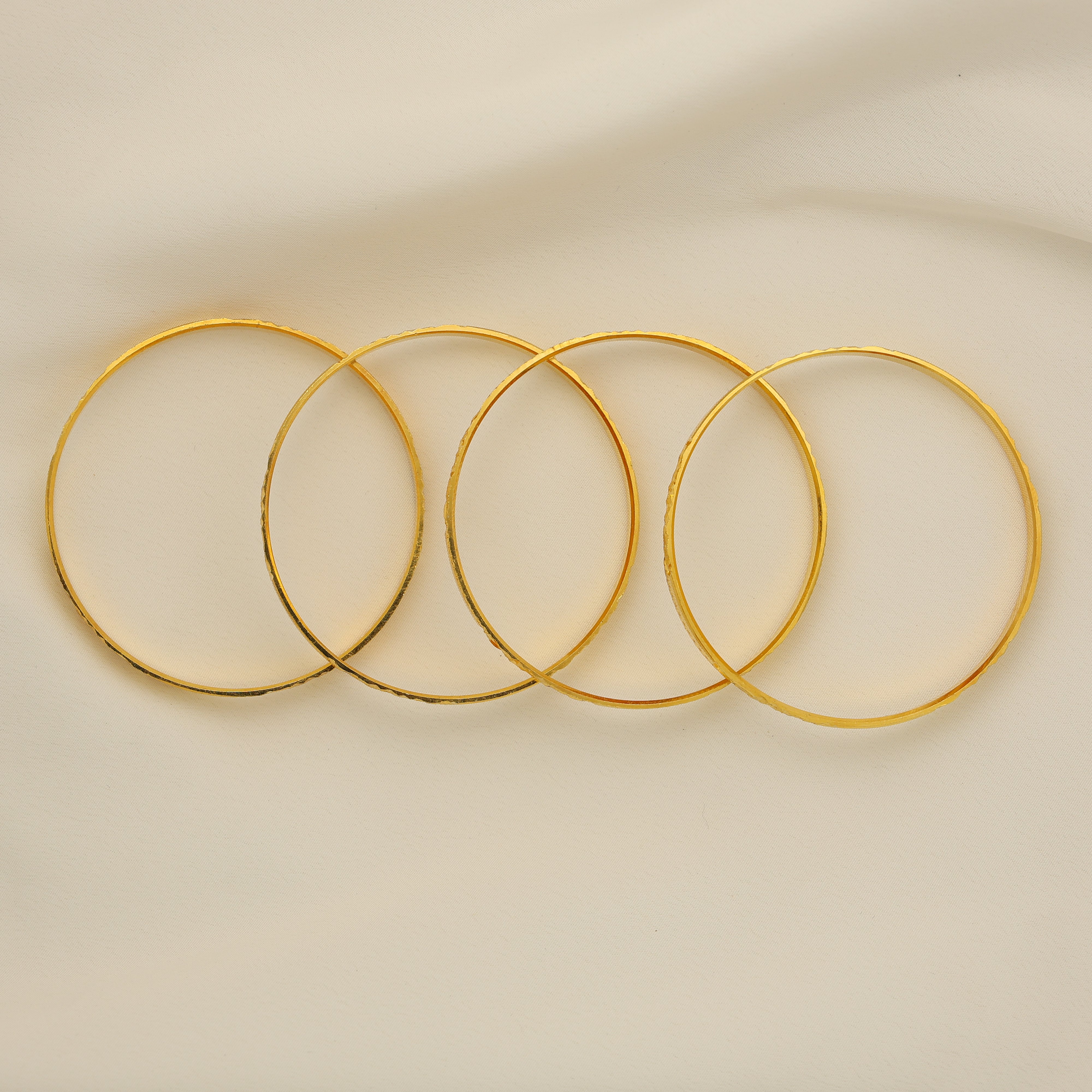24Kt Gold Plated CNC Bangles Set of 4 | 41gm – Handa Bangles