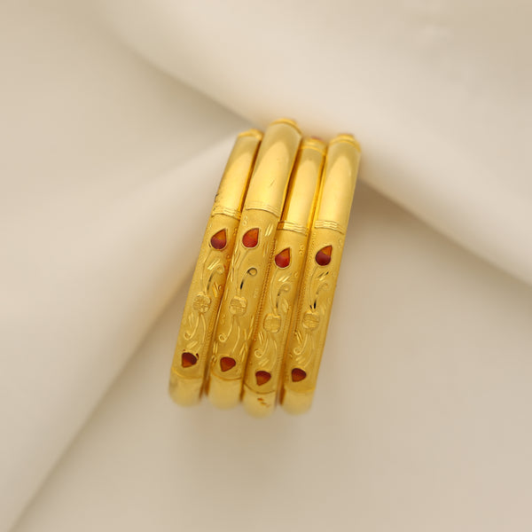 24Kt Gold Finish HM Bangles – Traditional 4pcs Set