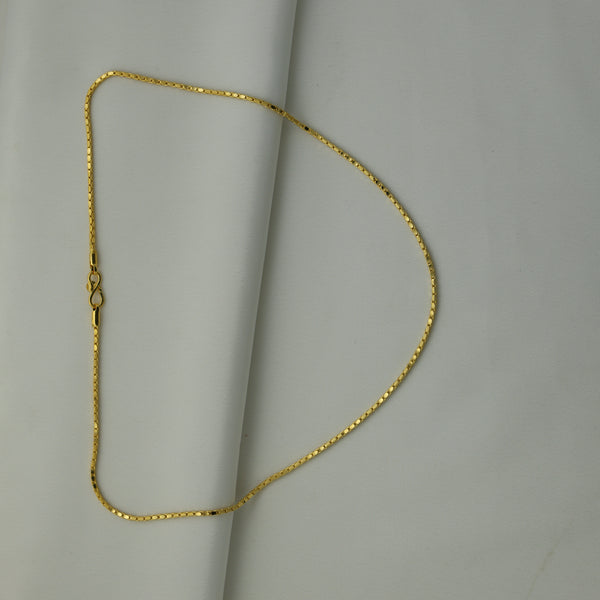24Kt Gold Plated Elegant Flat Pattern Ladies Chain